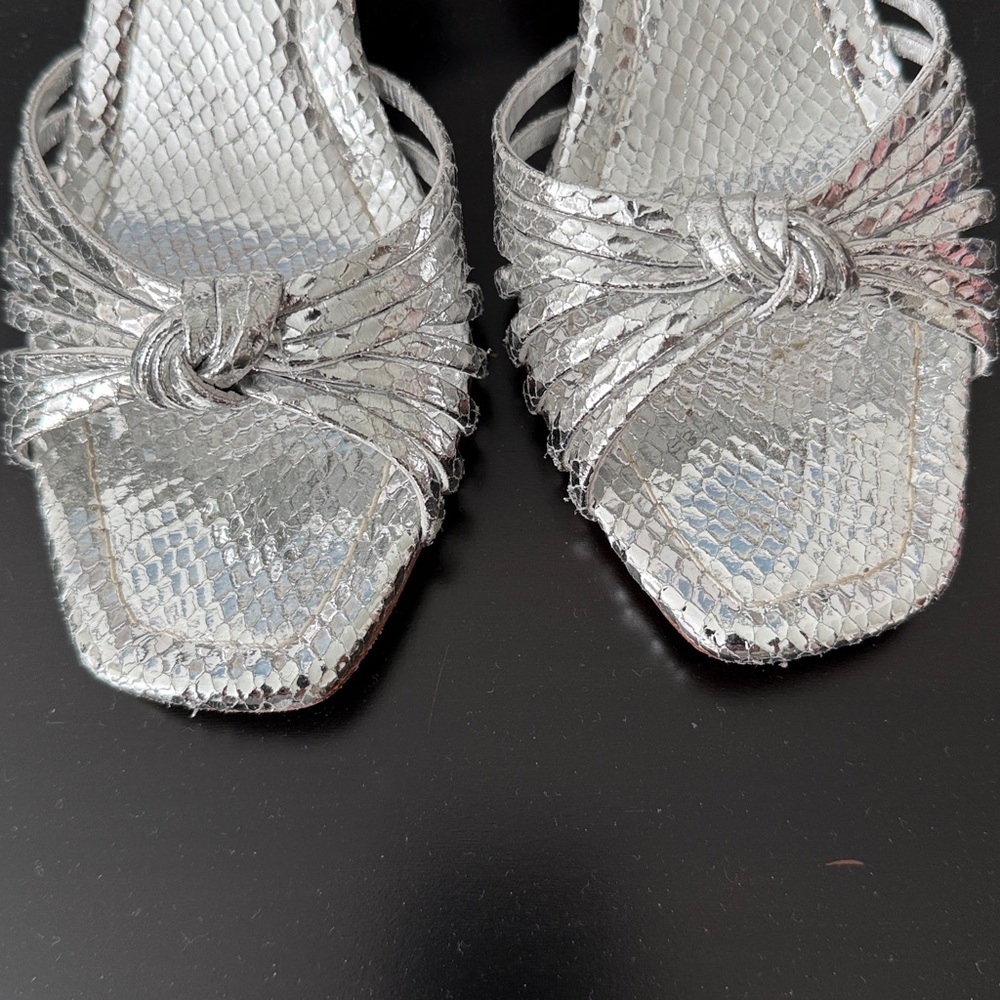 Loeffler Randall Olivia Silver Snake Pumps - Picture 3 of 9